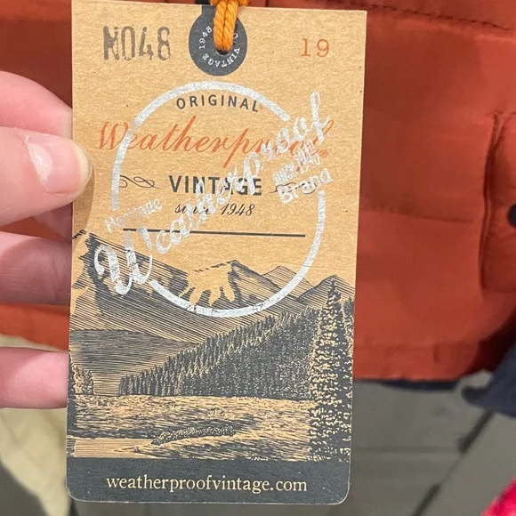 NWT Orange and Navy Puffer Vest, shirt with Beige Pants Set - Picture 2 of 4